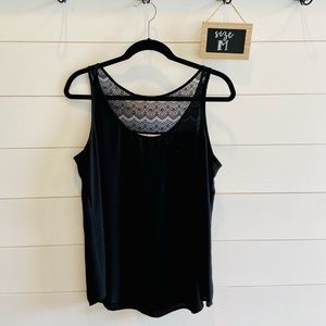 LOFT | Black Tank w/ Lace Back